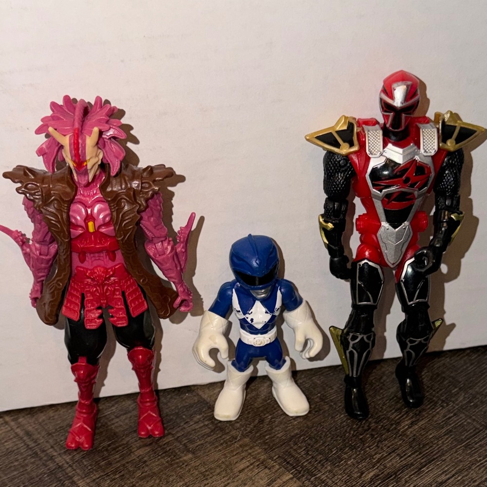 Power Rangers Action Figure Lot Red Ranger Serrator Blue Ranger Hasbro Imaginext - Picture 3 of 5